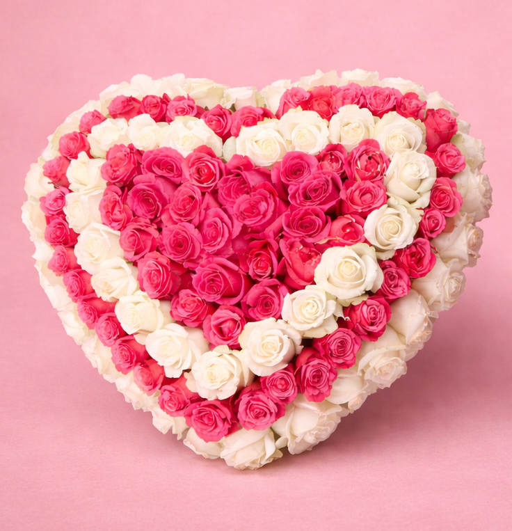 Heart Shaped Roses 18 inch